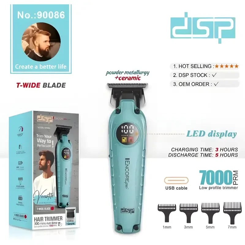 ماشین اصلاح شارژی دی اس پی مدل DSP90086 با تیغه سرامیک